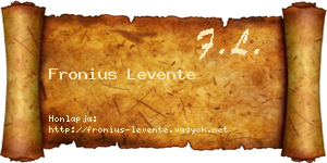 Fronius Levente névjegykártya
