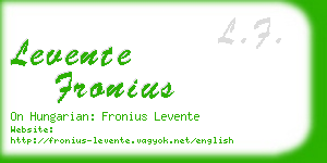 levente fronius business card
